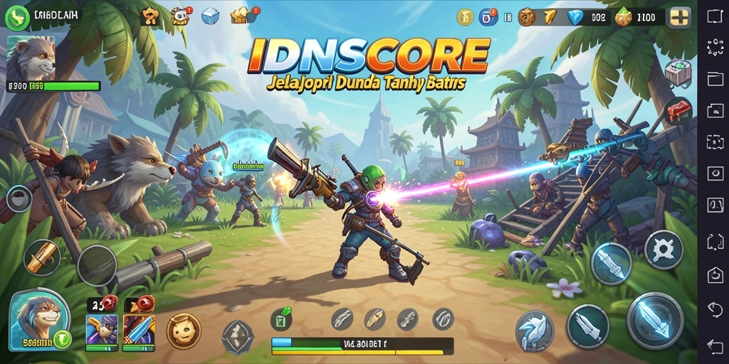 Tampilan menarik dari gameplay terbuka IDNSCORE.