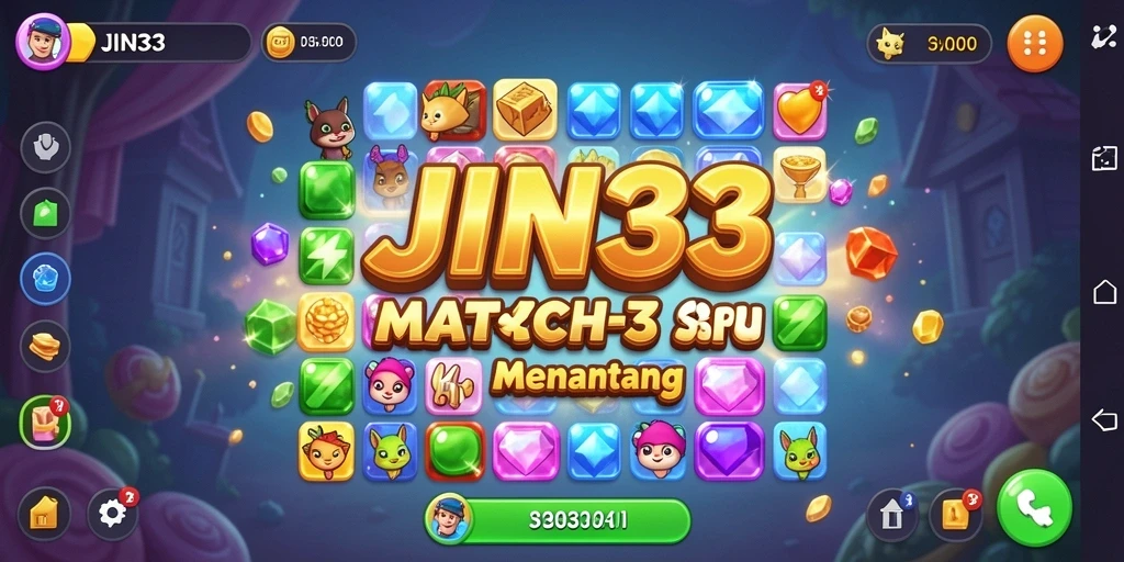 Tampilan screenshot JIN33 menampilkan keseruan gameplay Match-3.