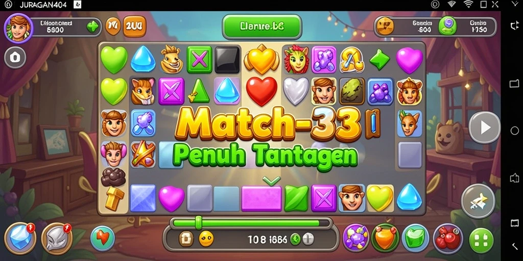 Tampilan gameplay menarik dari JURAGAN404 yang penuh warna.