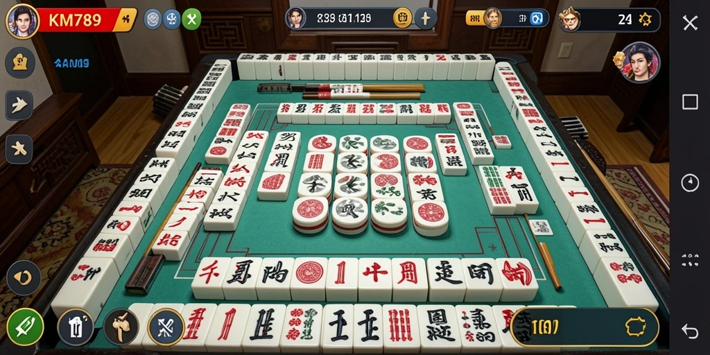 Tampilan gameplay KM789 yang menantang dalam permainan Mahjong.