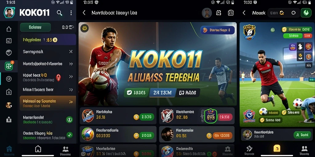 Tampilan utama KOKO11 dengan opsi taruhan olahraga.