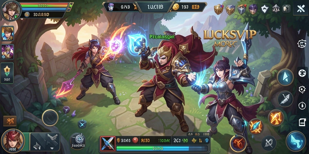 Screenshot gameplay MMORPG LUCKSVIP menampilkan aksi seru di dunia fantasi.