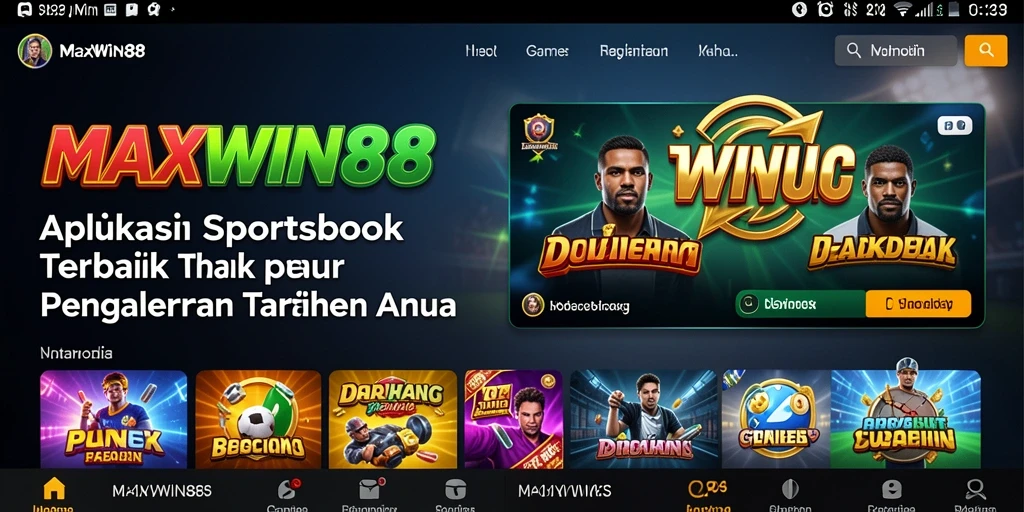 Tampilan menarik dari aplikasi MAXWIN88 yang menampilkan taruhan olahraga.