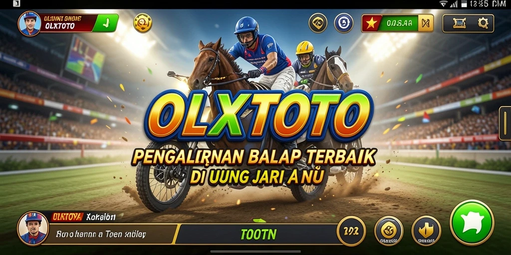 Screenshot gameplay OLXTOTO menampilkan balapan seru dengan mobil kencang.