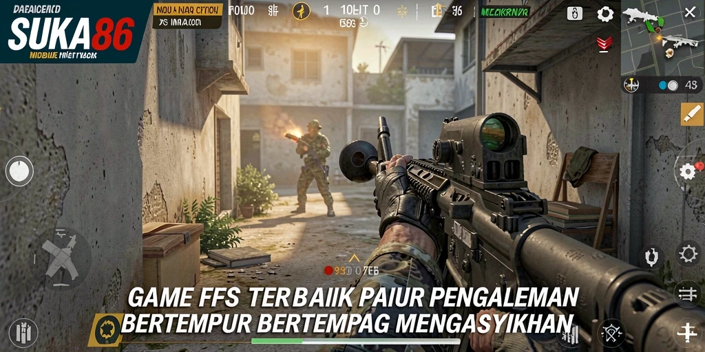 Screenshot utama SUKA86 menampilkan aksi bertempur yang mendebarkan dan grafis realistis.