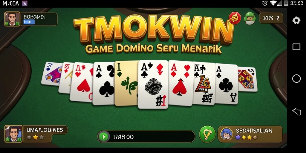 Screenshot gameplay TMOKWIN menampilkan serunya permainan Domino.