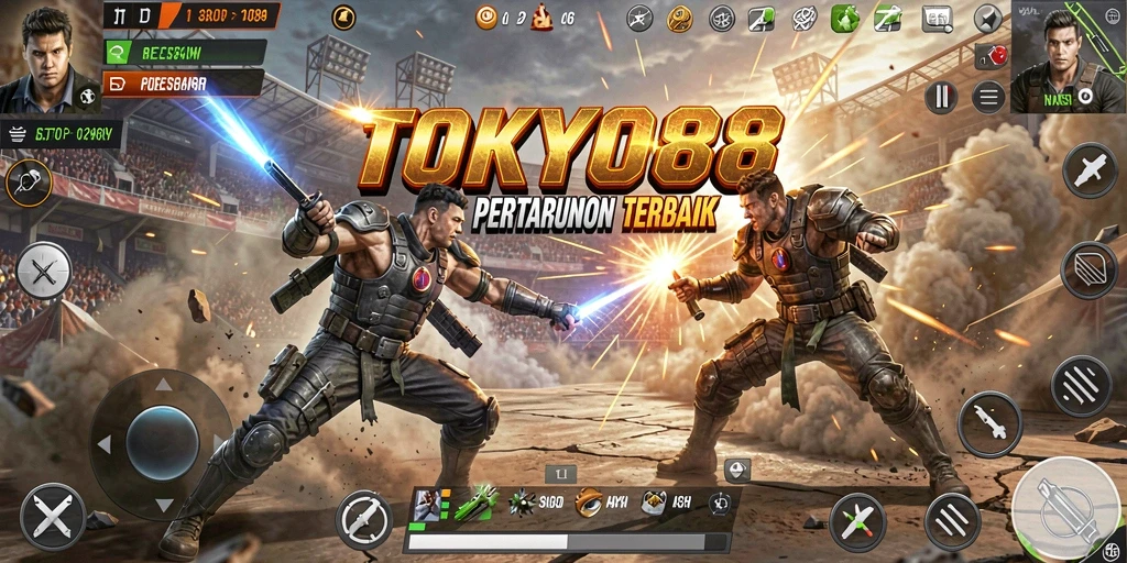 Screenshot gameplay TOKYO88 yang menunjukkan aksi Battle Royale yang intens.